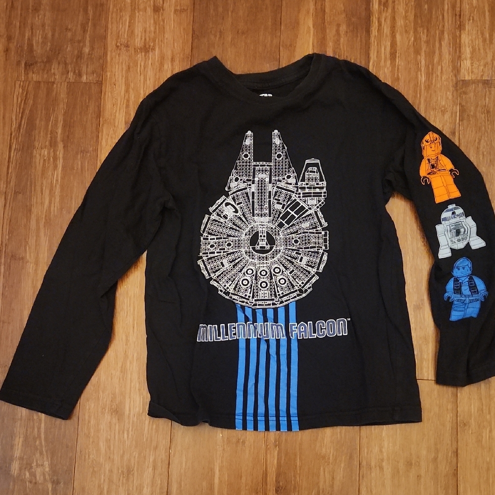 Lego Black Millennium Falcon Long Sleeve Tee
